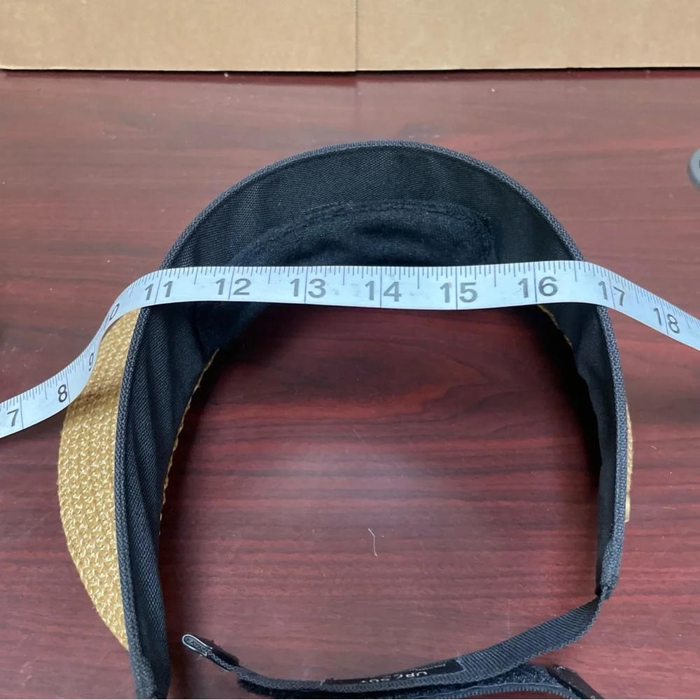 Eric Javits New York Woven Squishee Champ Visor Hat Black Natural UPF 50+ Sun - Picture 10 of 10